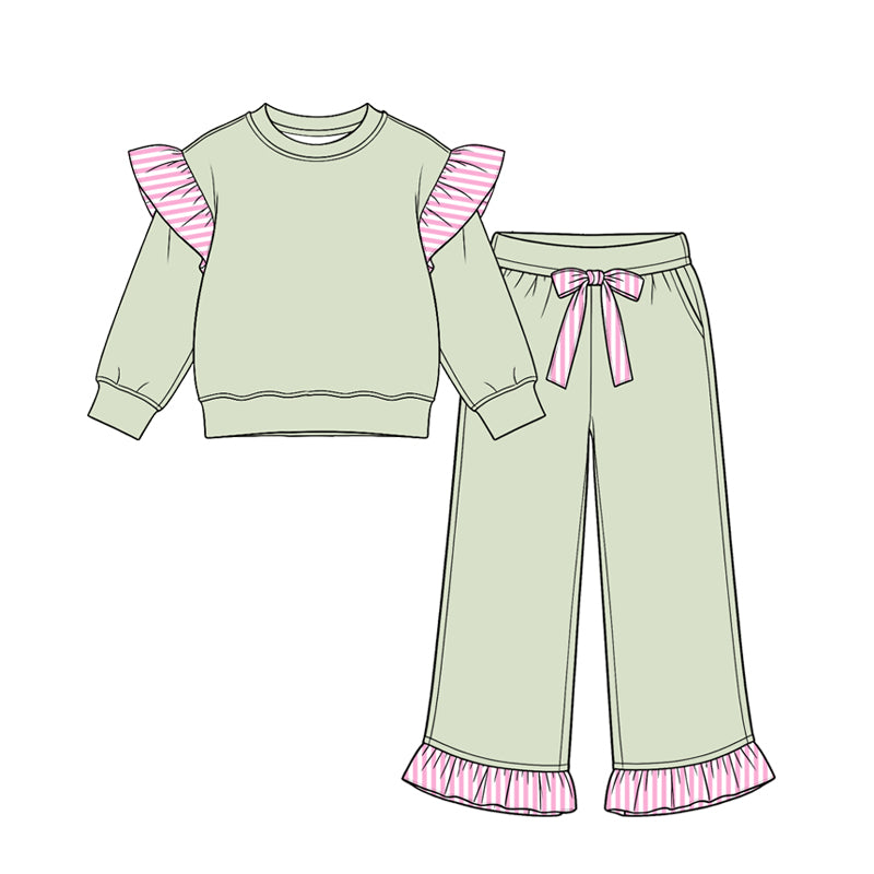 preorder GLP3700 Green Long Sleeve Pants Girls Set