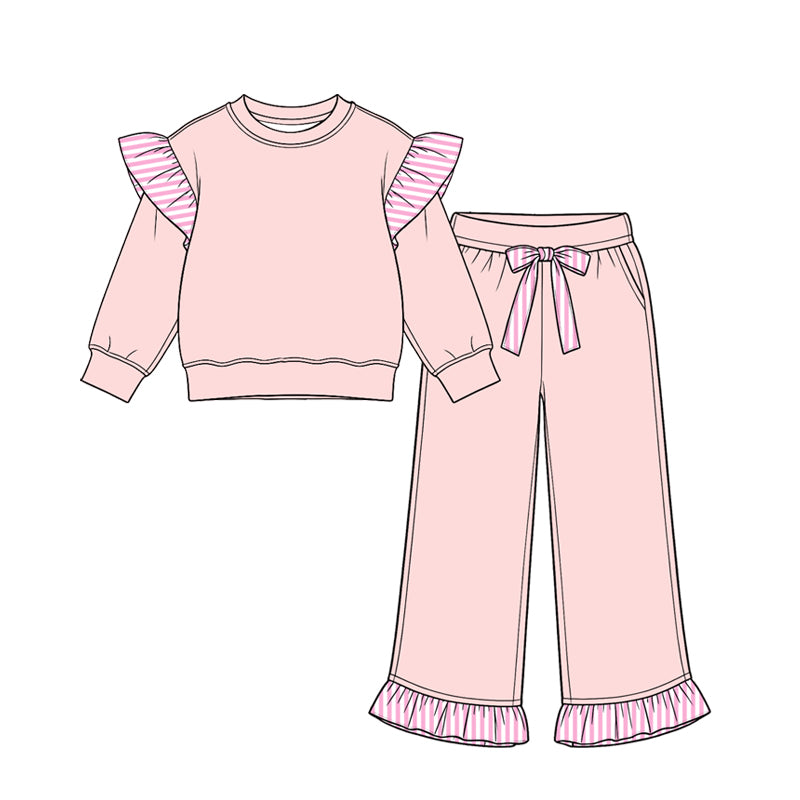 preorder GLP3702 Pink Long Sleeve Pants Girls Set