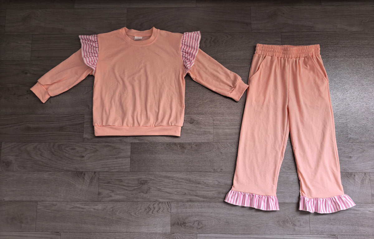 preorder Samples GLP3702 Pink Long Sleeve Pants Girls Set
