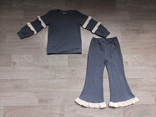 preorder Samples GLP3720 Navy Blue Long Sleeve Pants Girls Set