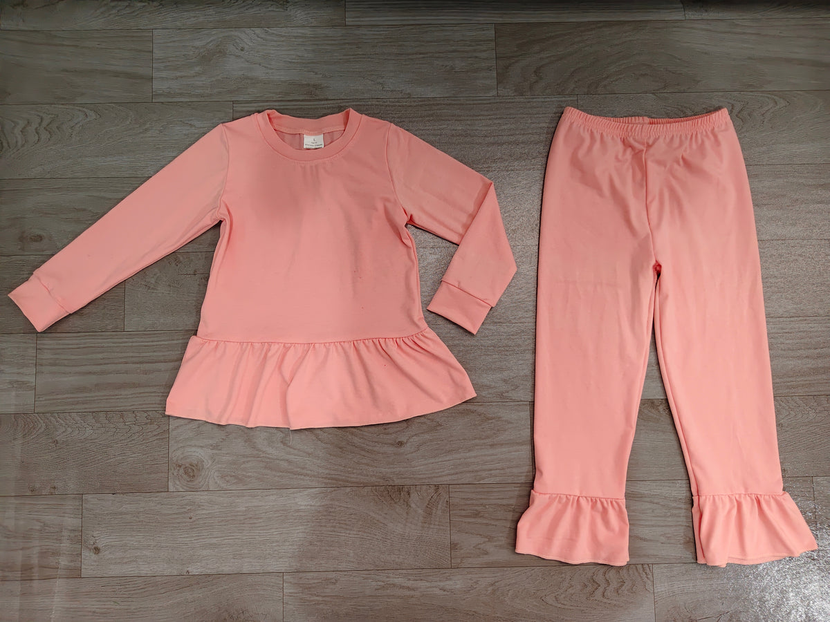 preorder Samples GLP3746 Pink Long Sleeve Pants Girls Set