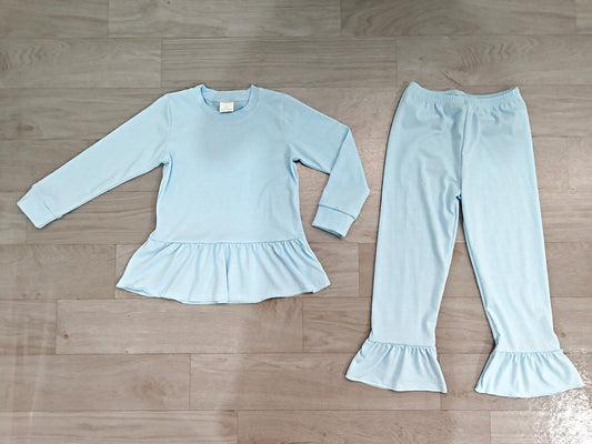 preorder Samples GLP3748 Blue Long Sleeve Pants Girls Set