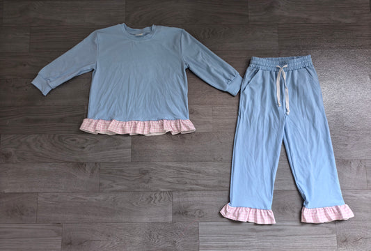 preorder Samples GLP3753 Blue Long Sleeve Pants Girls Set