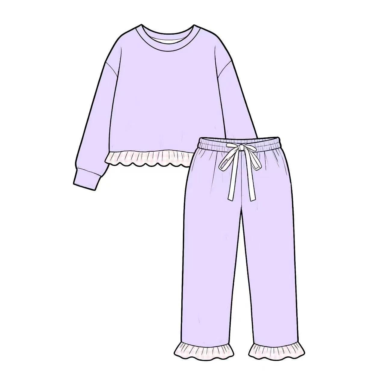 preorder GLP3755 Purple Long Sleeve Pants Girls Set