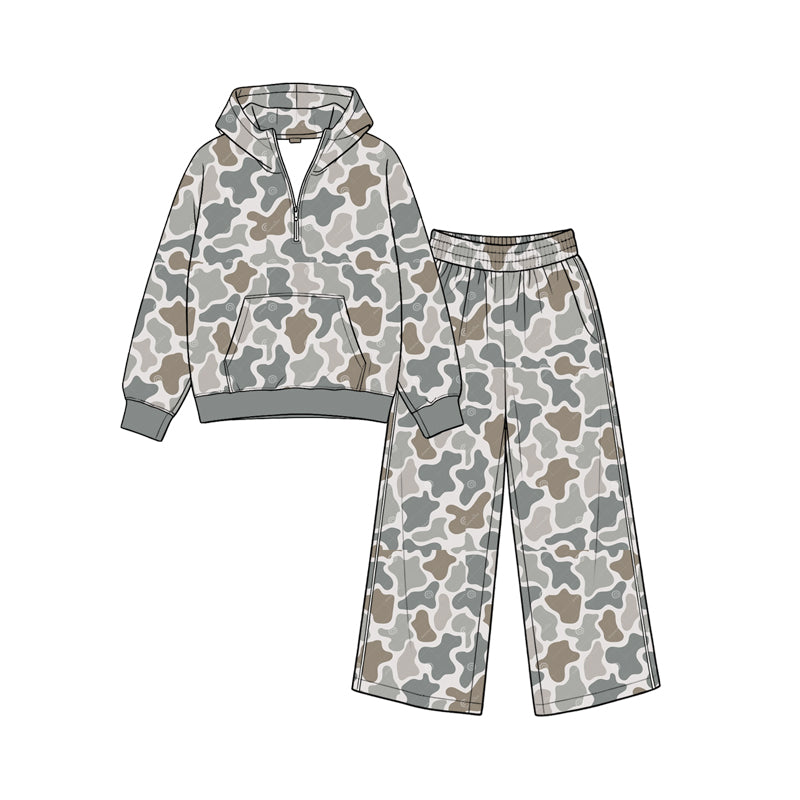 preorder GLP3765 Hunting Pocket Hoodie Long Sleeve Pants Girls Set