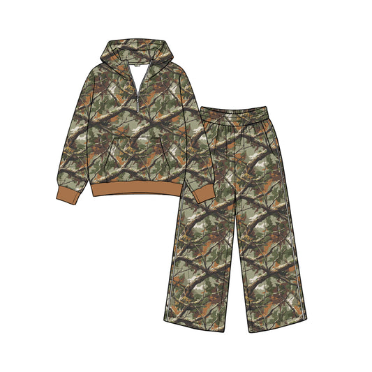preorder GLP3766 Hunting Pocket Hoodie Long Sleeve Pants Girls Set