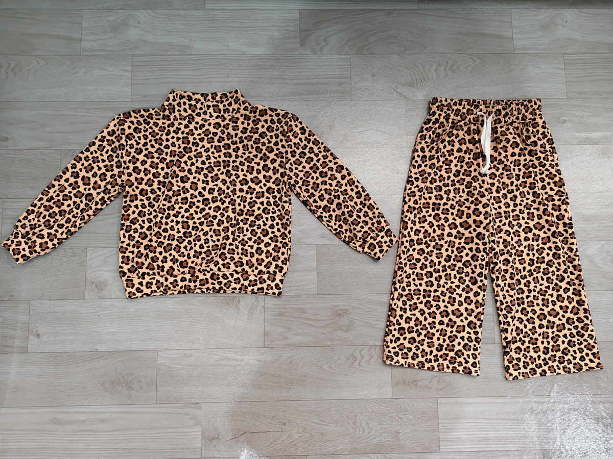 preorder Samples GLP3814 Yoga Leopard Long Sleeve Pants Girls Set GT1904+P1235