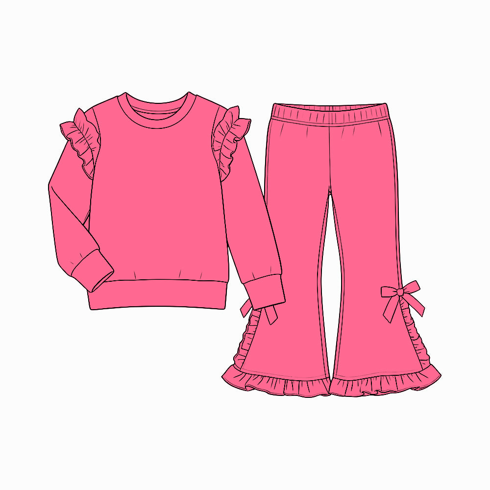 preorder Solid Color Girls Set Sibling Clothes