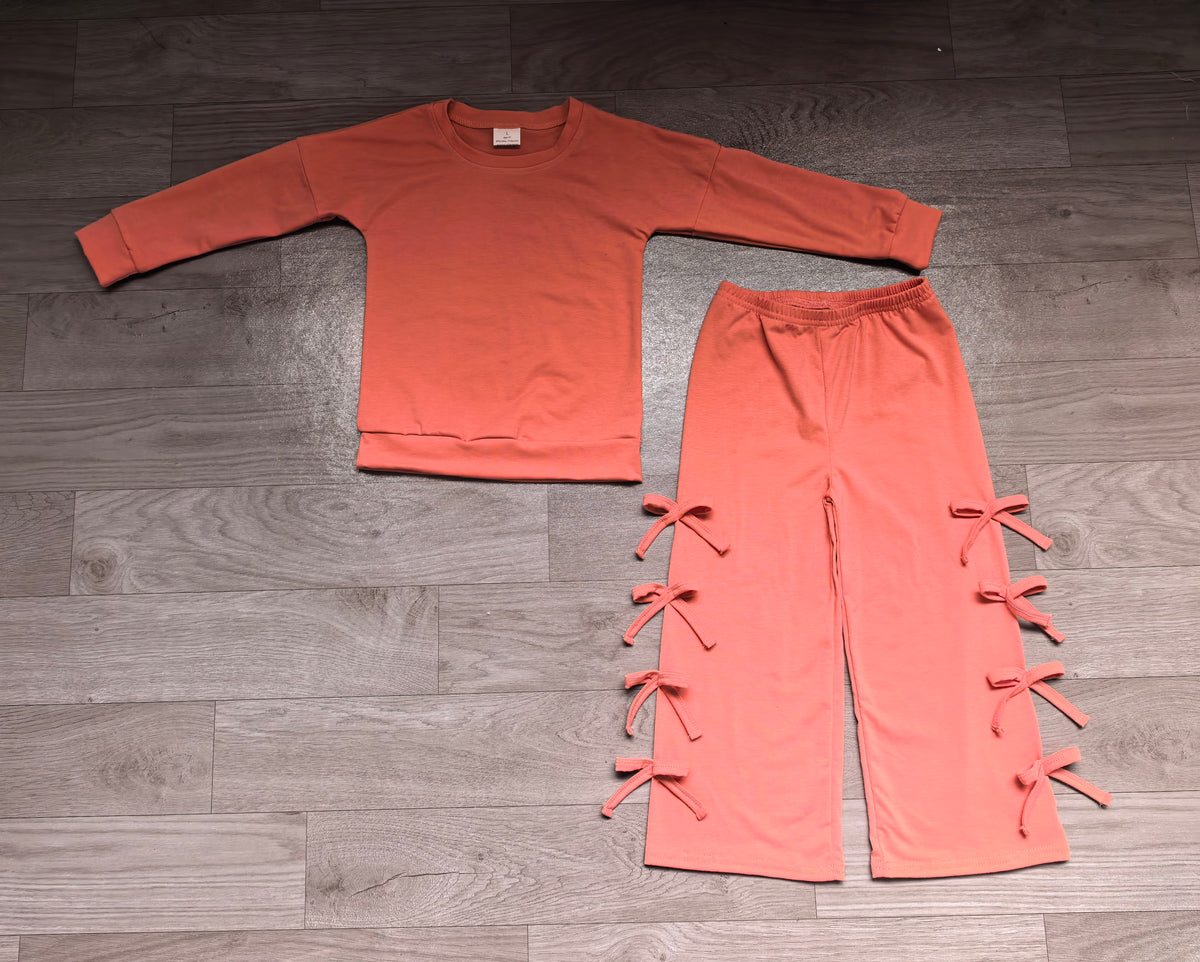 preorder Samples Solid Color Bows Girls Set Sibling Clothes
