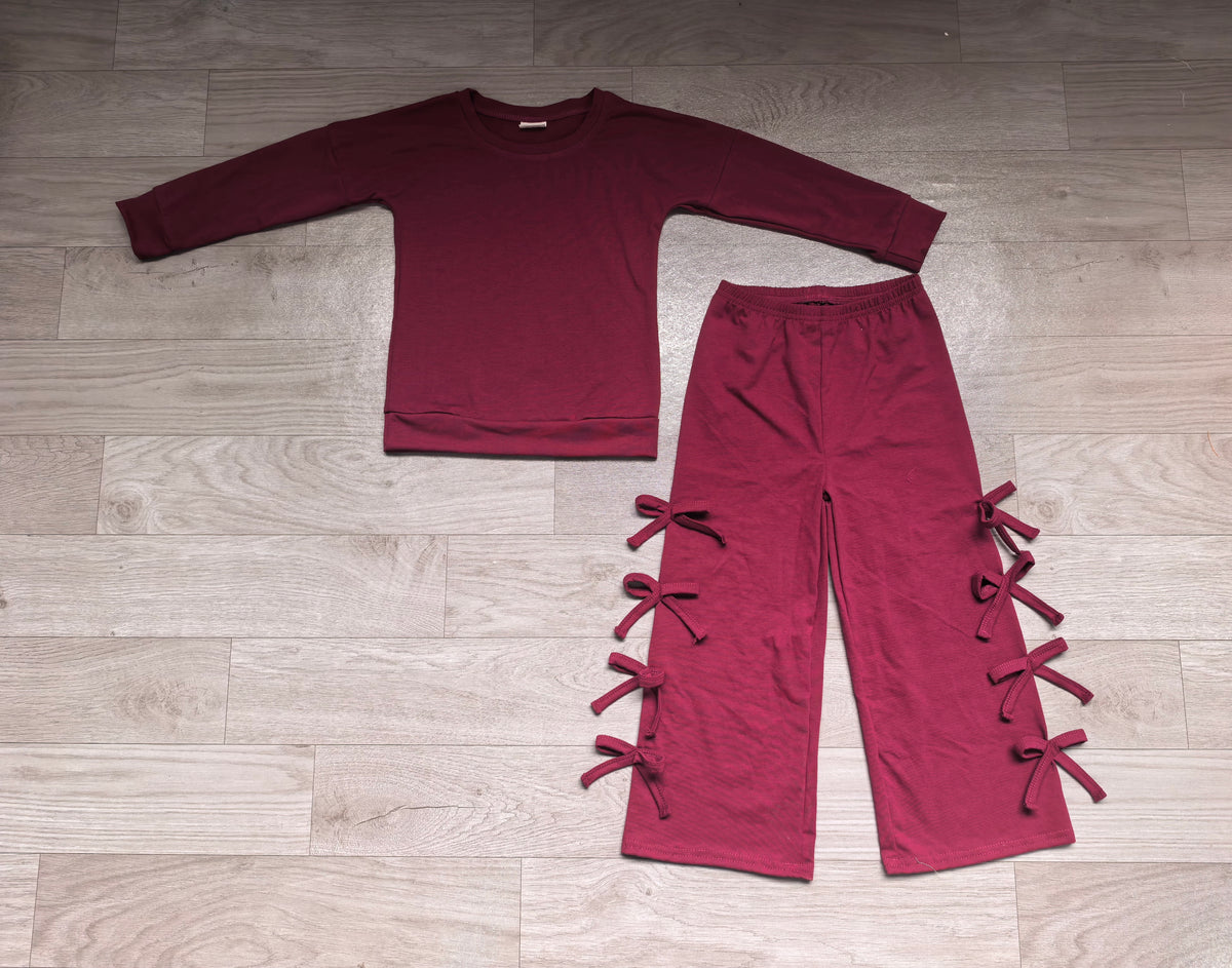 preorder Samples Solid Color Bows Girls Set Sibling Clothes