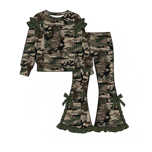 preorder GLP3897 Hunting Camo Long Sleeve Pants Girls Set