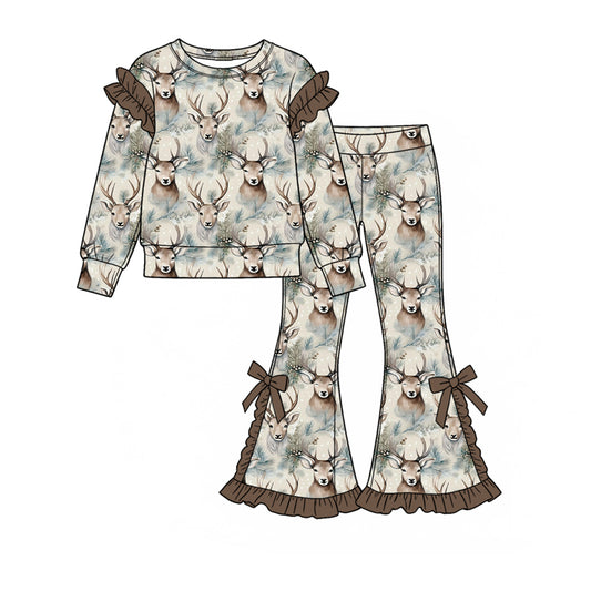 preorder GLP3898 Hunting Deer Long Sleeve Pants Girls Set
