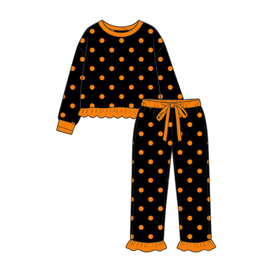 preorder GLP3905 Dot Orange Long Sleeve Pants Girls Set