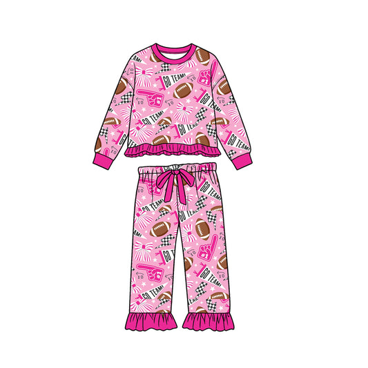 preorder GLP3926 Go Team Cheer Pink Long Sleeve Pants Girls Set