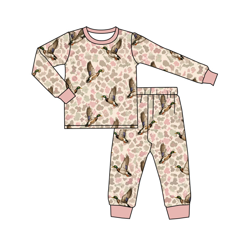 preorder GLP3935 Mallard Duck Camo Long  Sleeve Pants Girls Pajamas