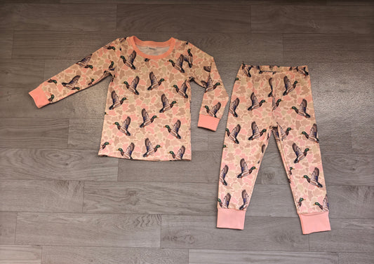 preorder Samples GLP3935 Mallard Duck Camo Long  Sleeve Pants Girls Pajamas
