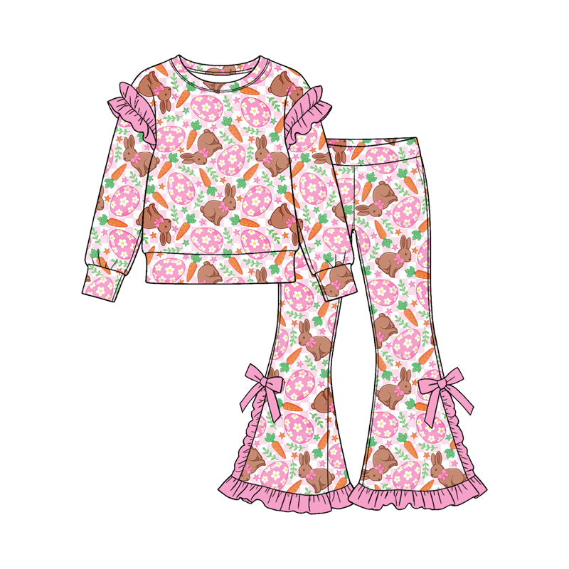 preorder GLP3938 Easter Rabbit Carrot Long Sleeve Pants Girls Set