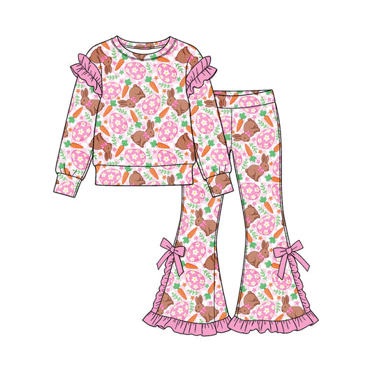 preorder GLP3938 Easter Rabbit Carrot Long Sleeve Pants Girls Set