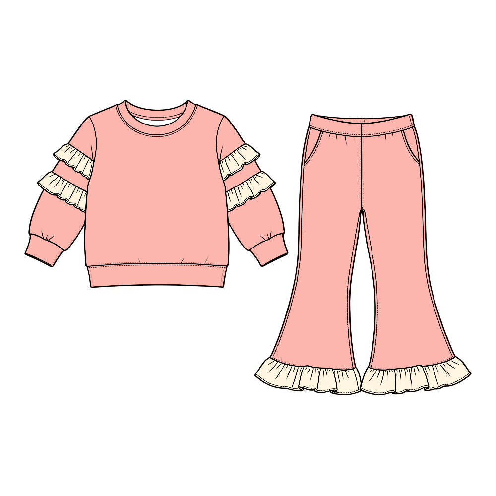 preorder GLP3980 Pink Long Sleeve Pants Girls Set