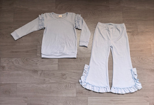 preorder Samples GLP3984 Blue Long Sleeve Pants Girls Set GT1948+P1270