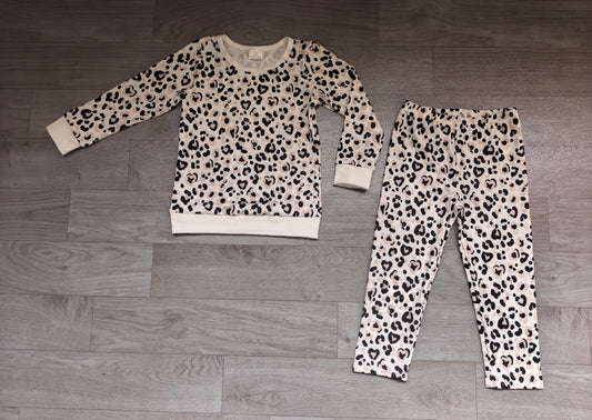 preorder Samples GLP3993 Valentine's Day Heart Leopard Long Sleeve Pants Girls Set