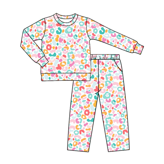 preorder GLP4082 Leopard Long Sleeve Pants Girls Set