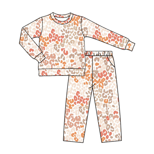 preorder GLP4084 Leopard Long Sleeve Pants Girls Set