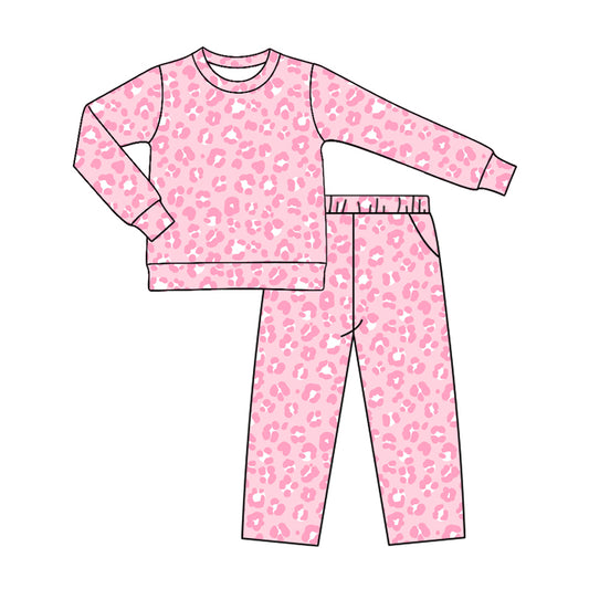 preorder GLP4085 Leopard Long Sleeve Pants Girls Set