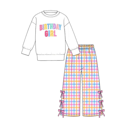 preorder GLP4099 Birthday Girl Long Sleeve Pants Girls Set