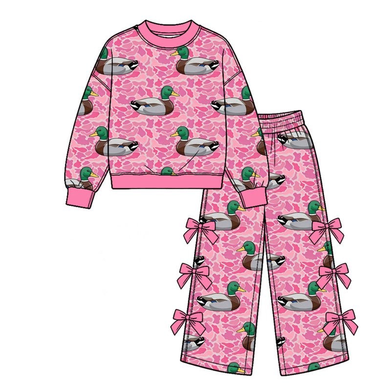preorder GLP4101 Hunting Mallard Camo Hot Pink Long Sleeve Pants Girls Set