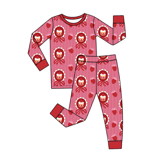 preorder GLP410 Valentine's Day Heart Cake Red Long Sleeve Pants Girls Set