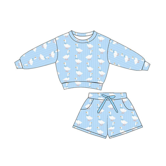 preorder GLS0077 Blue Goose Long Sleeve Shorts Girls Set