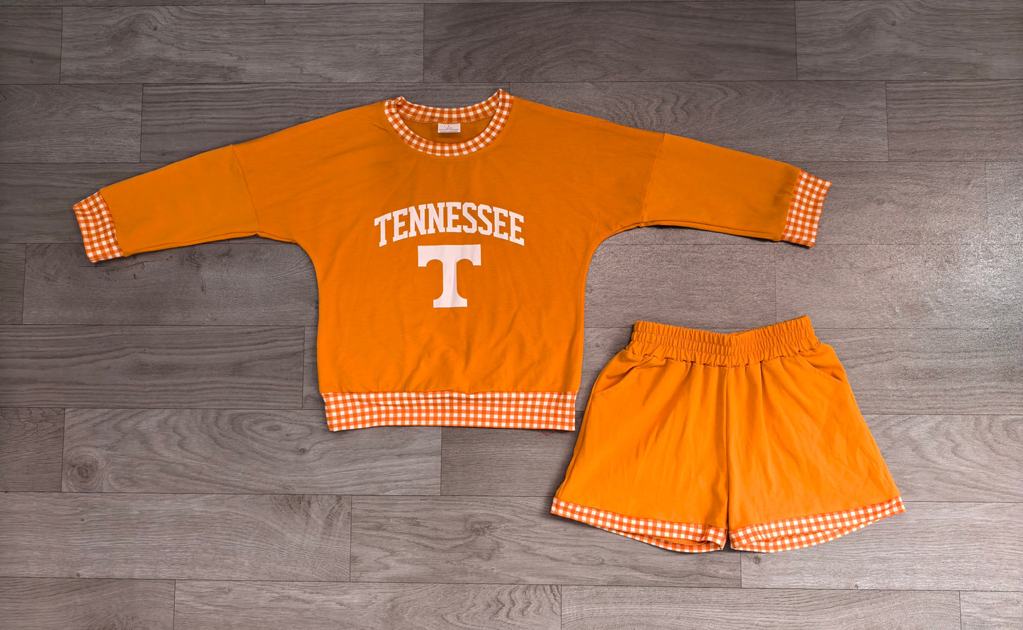 preorder Samples GLS0163 TENNESSEE Orange Long Sleeve Shorts Boys Set