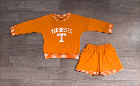 preorder Samples GLS0163 TENNESSEE Orange Long Sleeve Shorts Boys Set