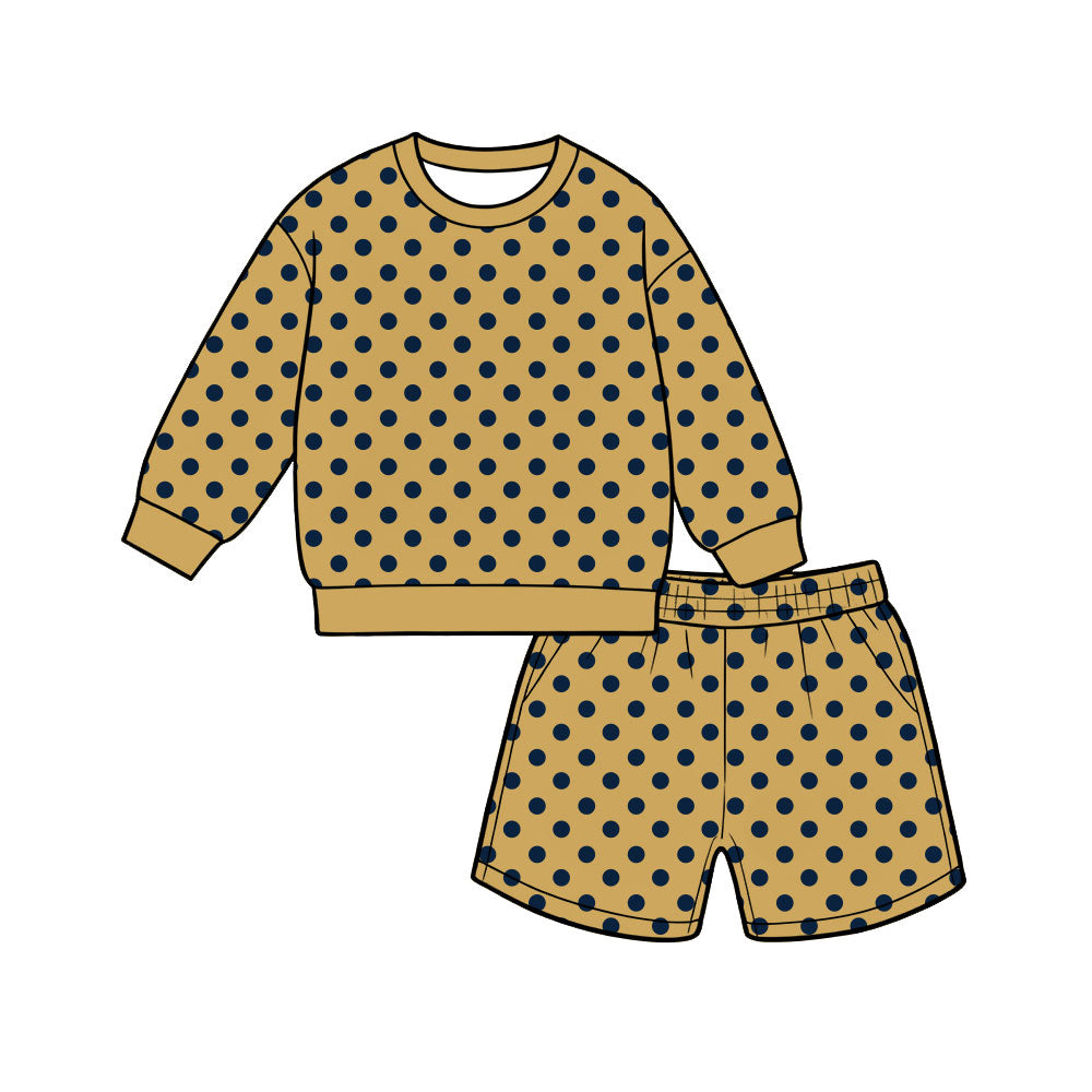 preorder GLS0199 Dot Golden Long Sleeve Shorts Adult Women Set