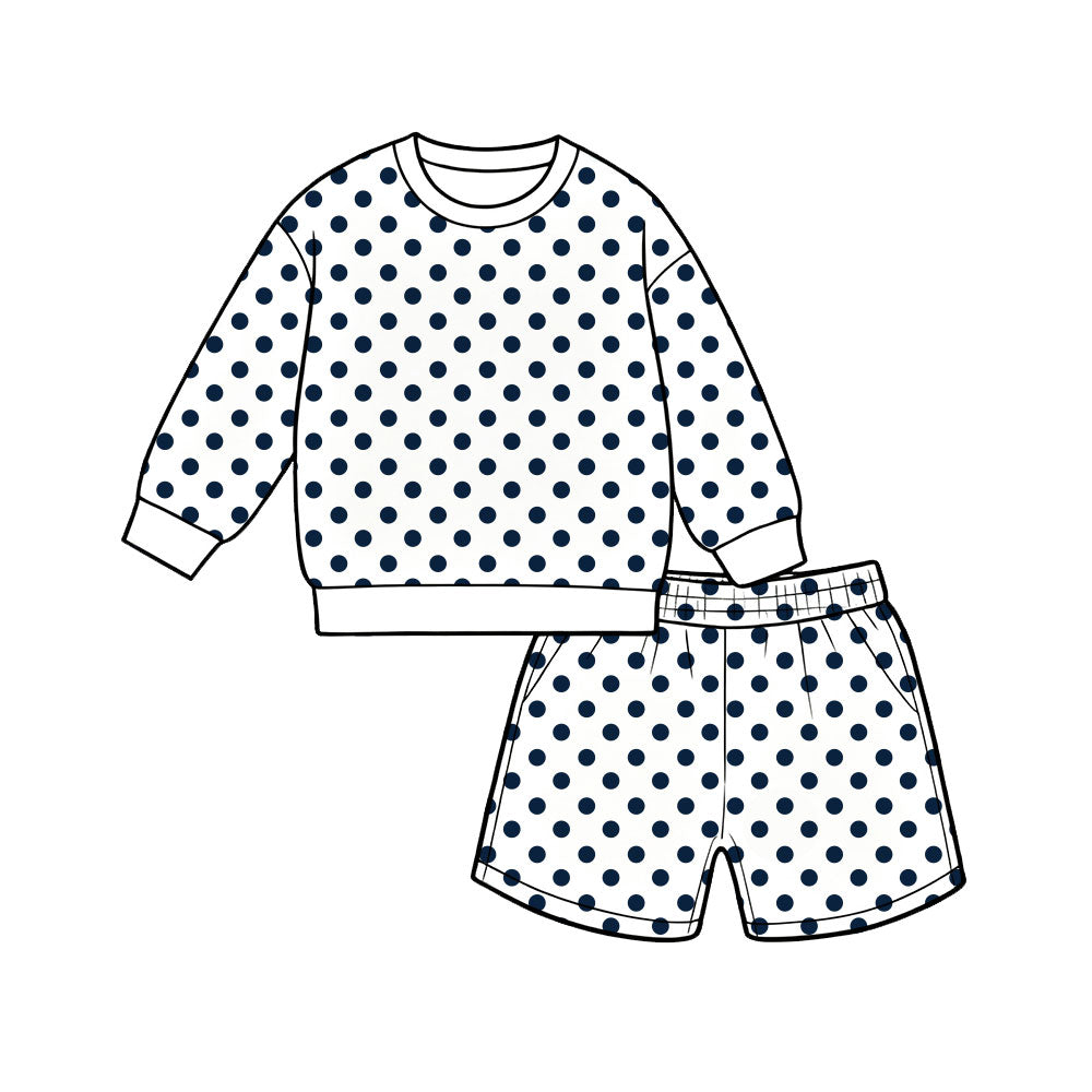 preorder GLS0200 Dot White Long Sleeve Shorts Adult Women Set