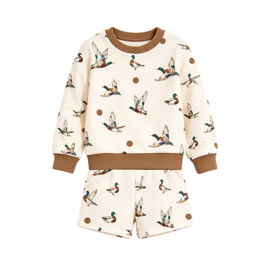 preorder GLS0279 Hunting Mallard Long Sleeve Shorts Girls Set