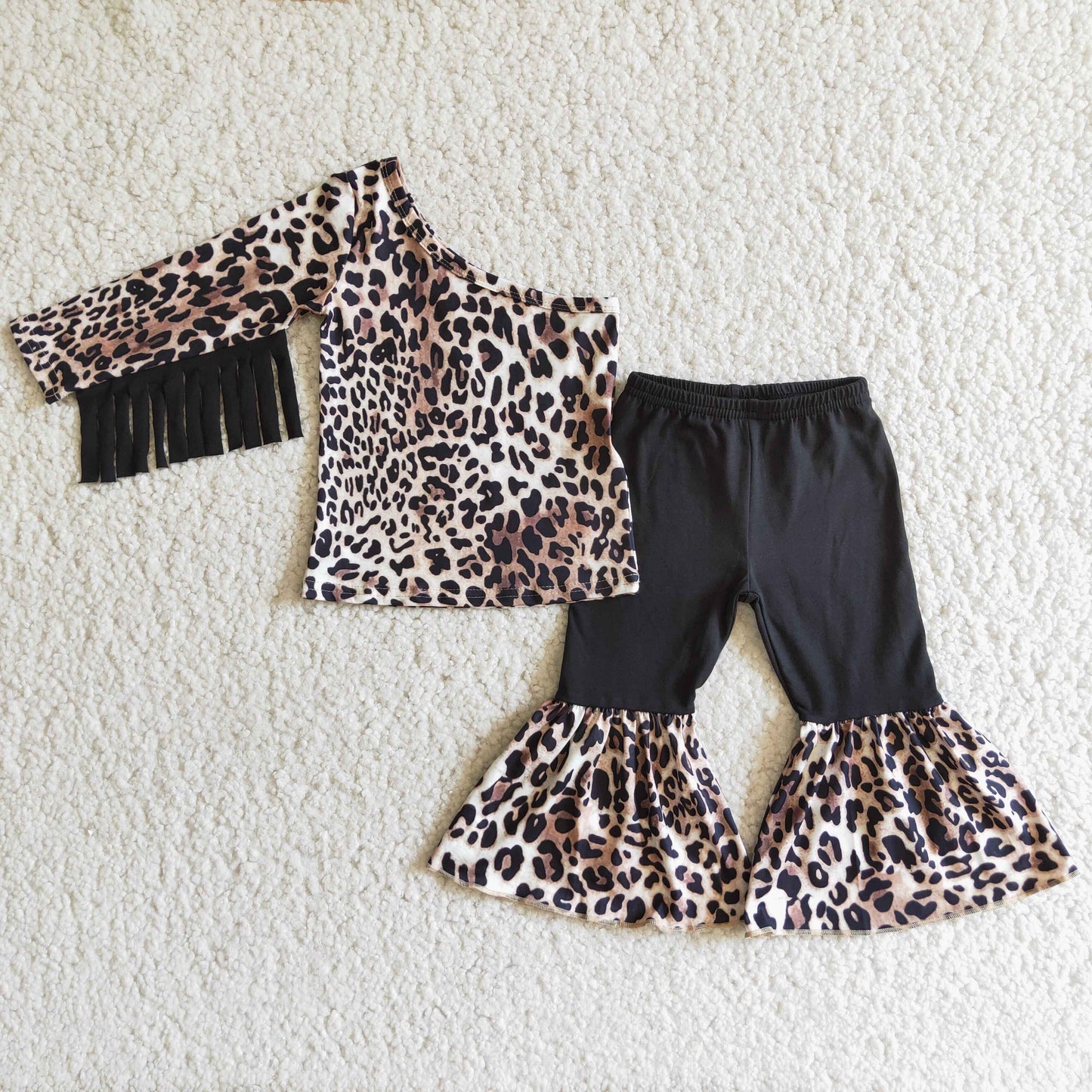 6 B1-20 Leopard Print Baby Girls Fashion Tassels Set