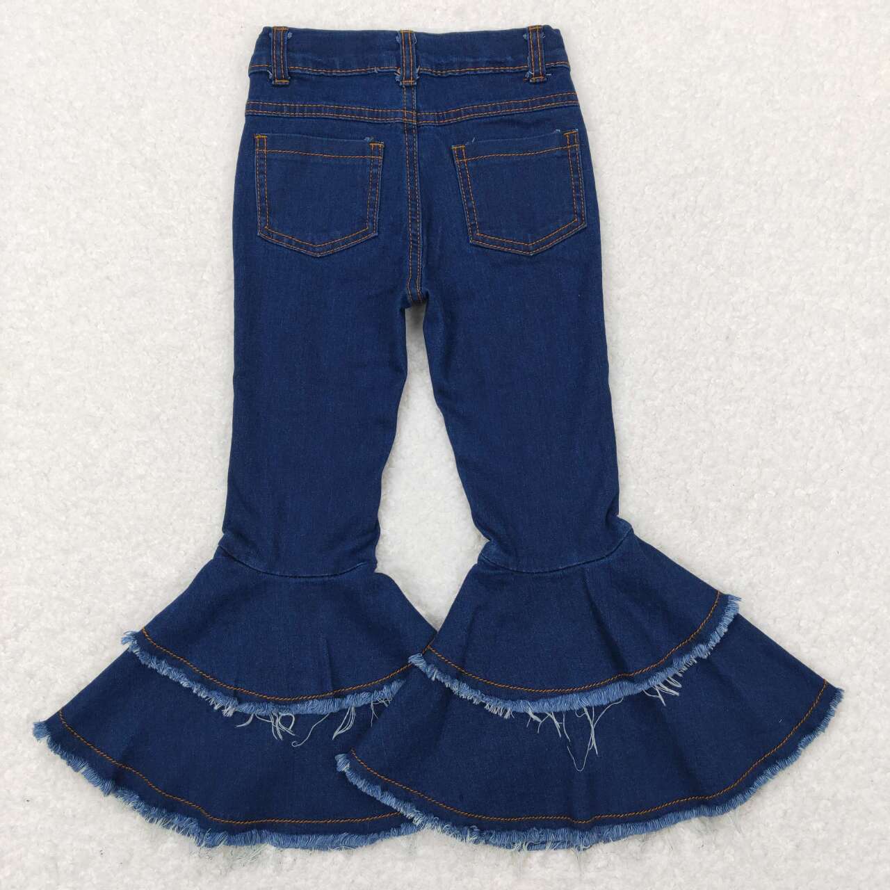 Fashion Best Sale Baby Girls Dark Blue Ruffles Girls Denim Jeans