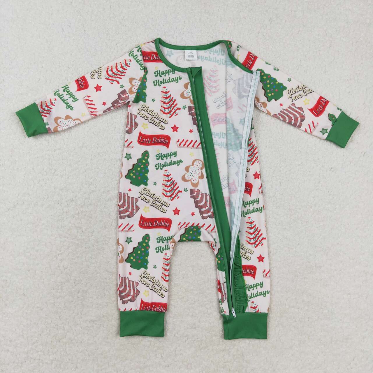 LR1056 bamboo Christmas its the season cake long sleeve girls romper