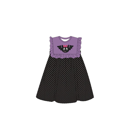 preorder GSD0439 Halloween Cartoon Purple Sleeveless Girls Dress