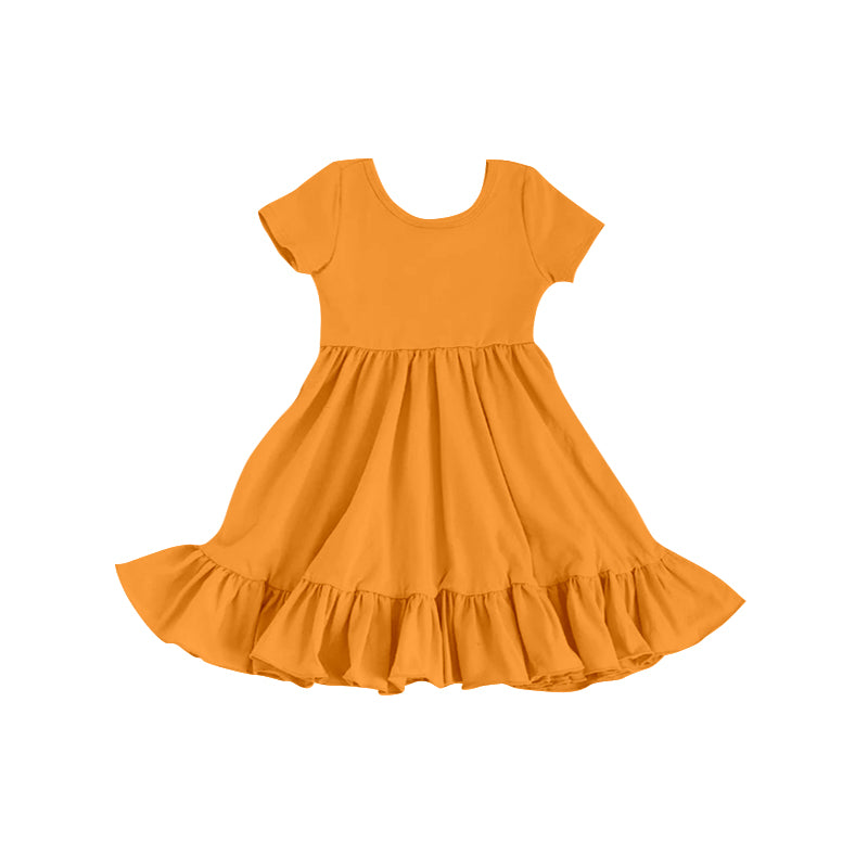 preorder GSD0474 Orange short sleeve girls dress