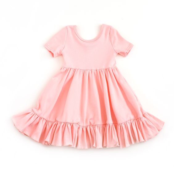 preorder GSD0476 Pink short sleeve girls dress