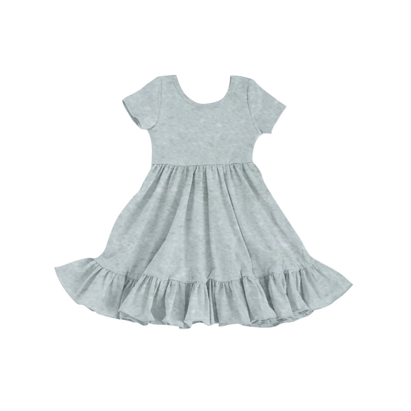 preorder GSD0477 Grey short sleeve girls dress