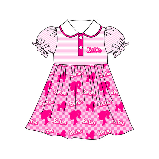 preorder GSD0522 BA cartoon pink doll collar girls dress