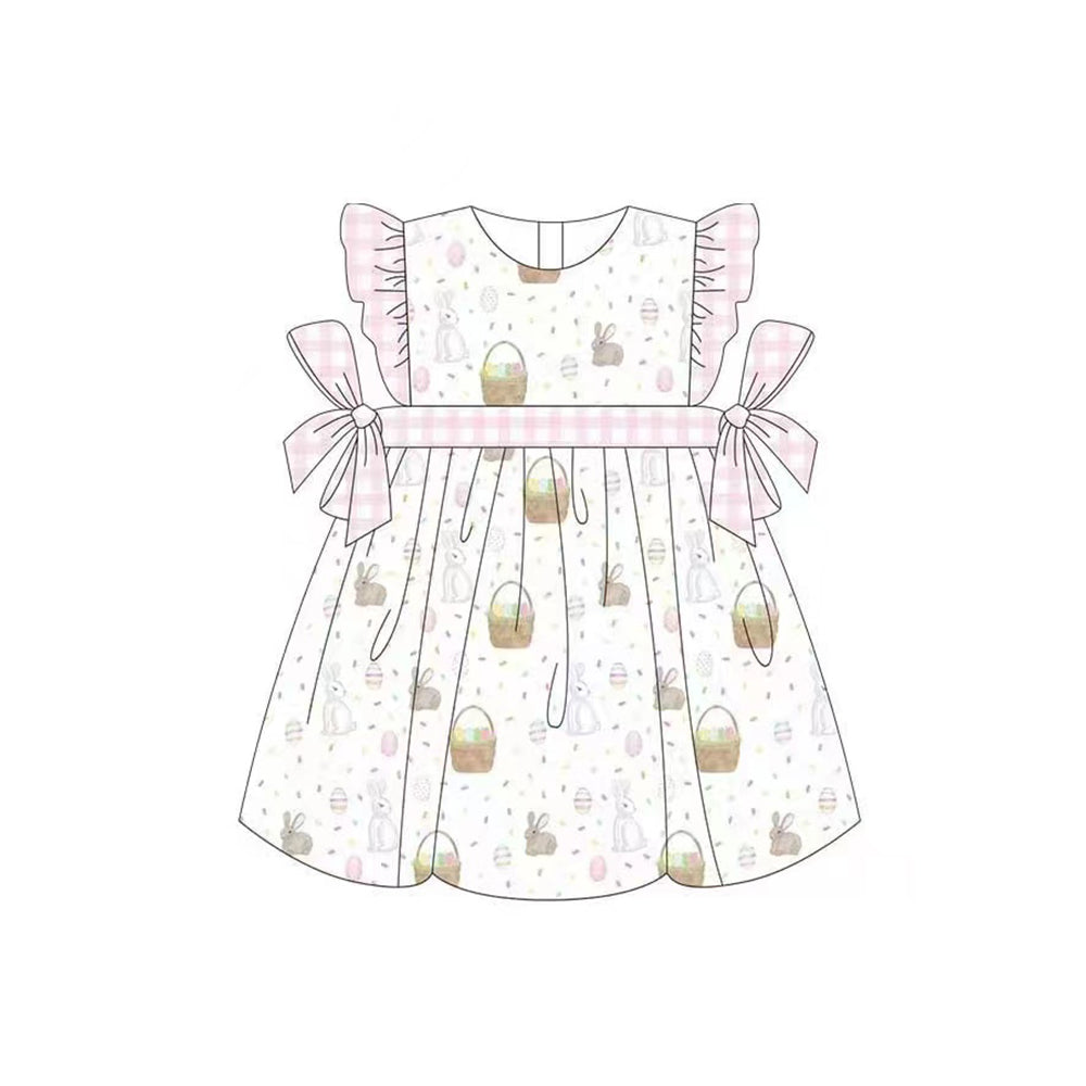 preorder GSD0538 Easter rabbit egg pink flutter sleeve girls dress