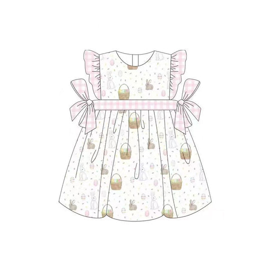 preorder GSD0538 Easter rabbit egg pink flutter sleeve girls dress