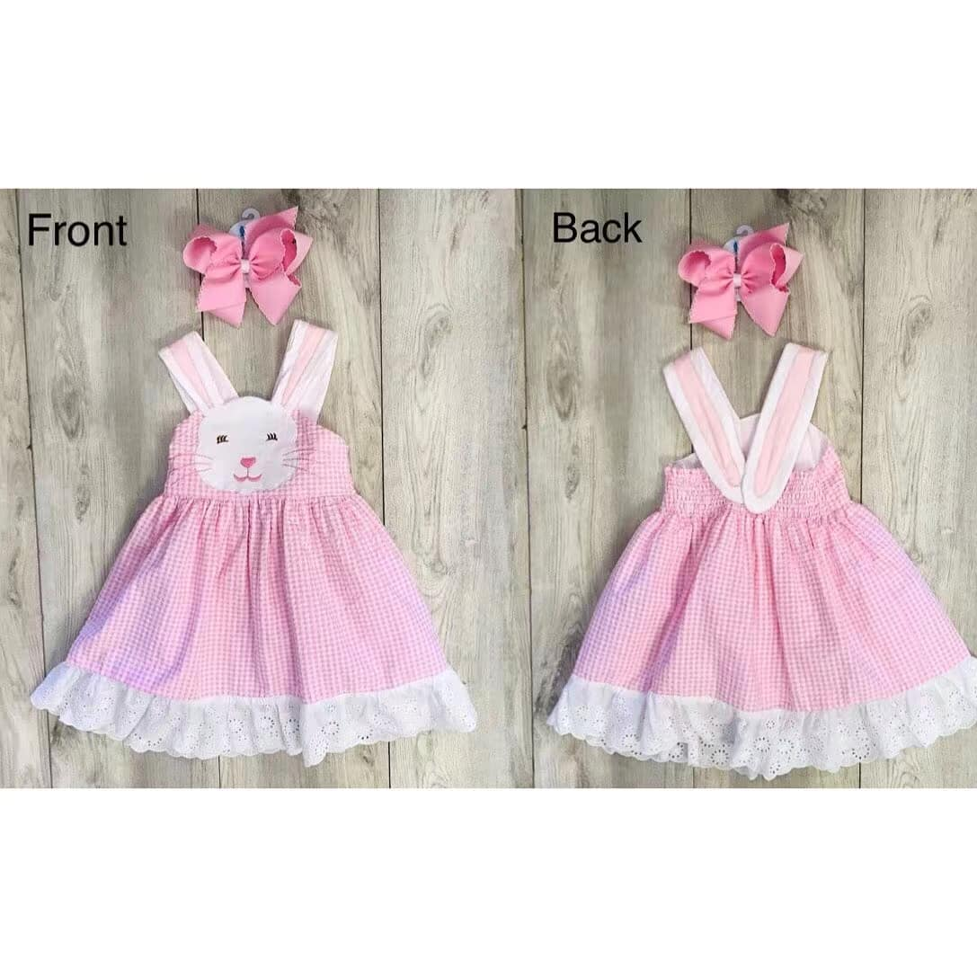 preorder GSD0553 Easter rabbit pink sleeveless girls dress