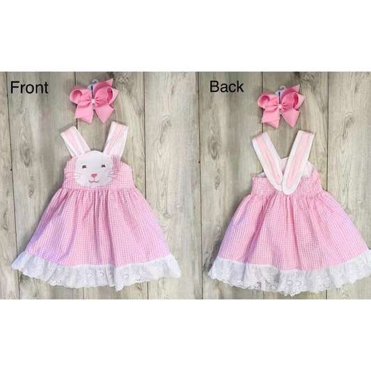 preorder GSD0553 Easter rabbit pink sleeveless girls dress