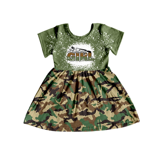 preorder GSD0558 Hunting girl camo short sleeve girls dress